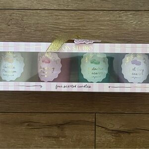 Scented Candle Set - Vanilla, Raspberry, Pistachio, Earl Grey